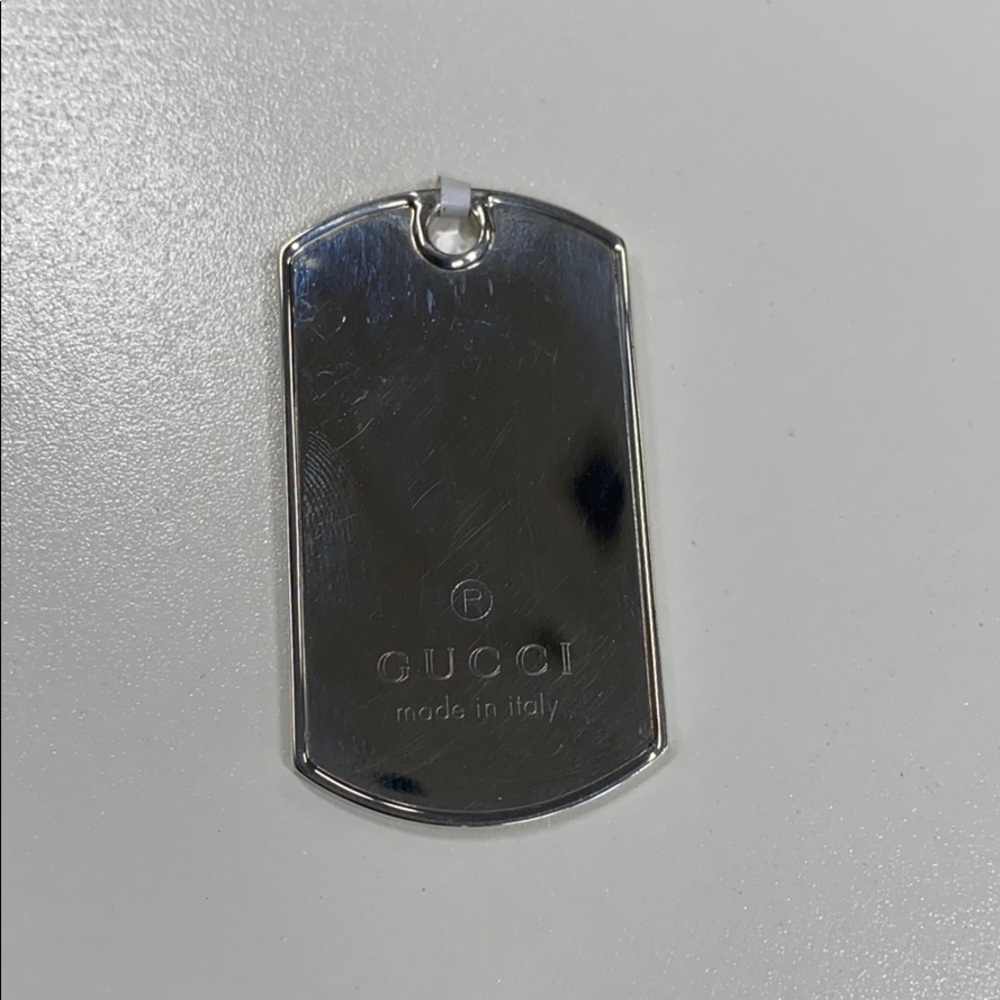 Silver Gucci Dog Tag